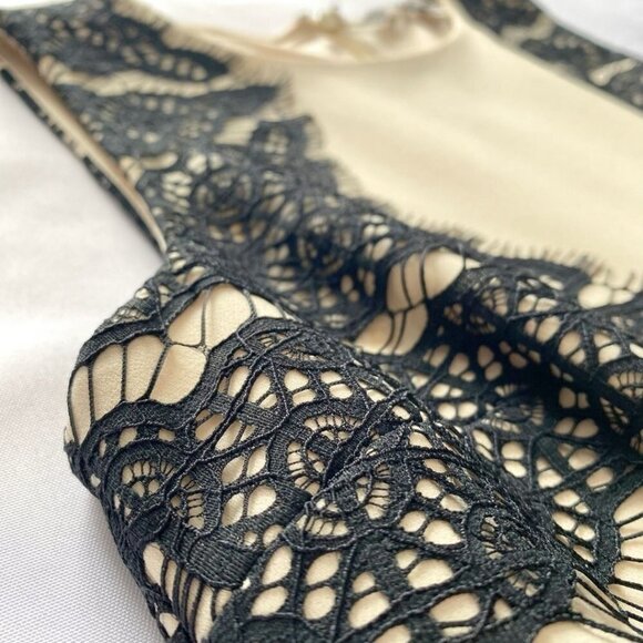 DIANE VON FURSTENBERG DANIELLA BEIGE BLACK LACE SHEATH DRESS - 6 - Picture 8 of 10
